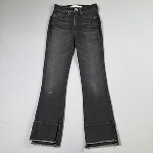 AYR Jeans The Shade Womens 26x27 Black Stretch Denim Bootcut Split Ankle Hem EUC